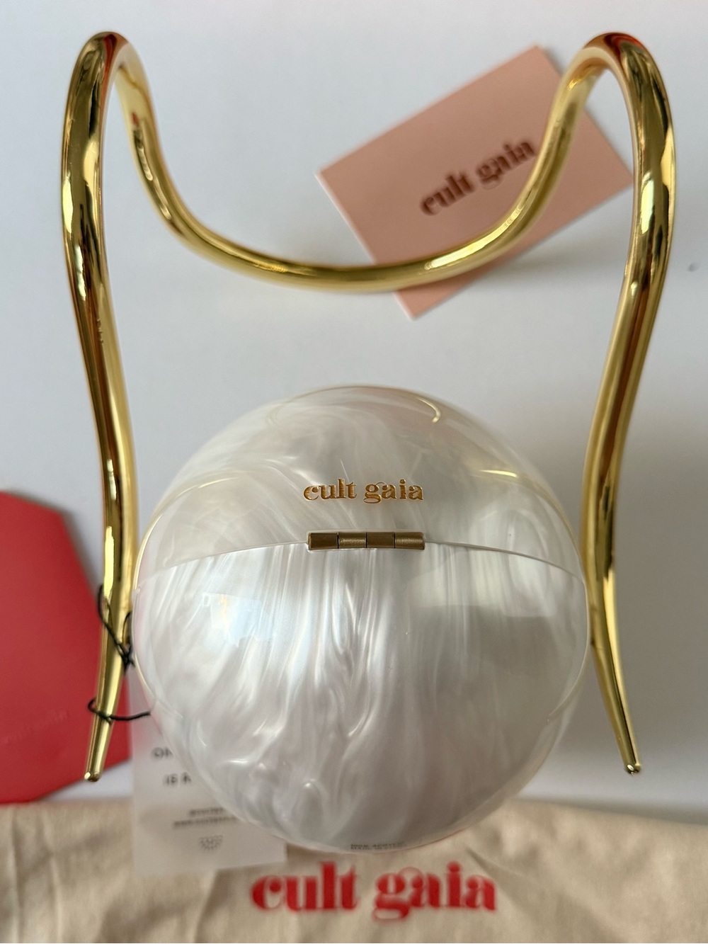 CULT GAIA. Brand New Pearl Acrylic Metal Top-Handle Bag. $498. - Picture 4 of 16